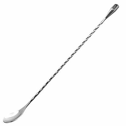 Picture of Hiware LZS13B 12 Inches Stainless Steel Mixing Spoon, Spiral Pattern Bar Cocktail Shaker Spoon