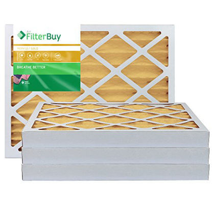 Picture of FilterBuy 12x30x2 MERV 11 Pleated AC Furnace Air Filter, (Pack of 4 Filters), 12x30x2 - Gold