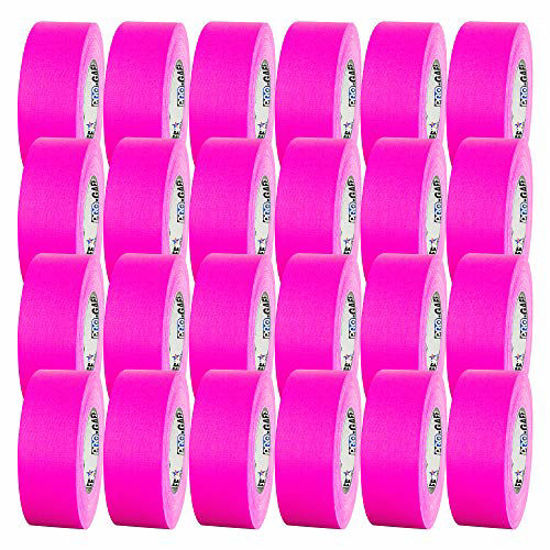 Picture of 2" Pro Gaff Gaffers Tape 50 yards length fluorescent pink matte. Premium Heavy-Duty Gaffers Tape trusted by professional Gaffers. Made in the USA. Holds Tight, Easy to remove. (Pack of 24)