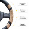 Picture of BOKIN Steering Wheel Cover Microfiber Leather and Viscose, Breathable, Anti-Slip, Odorless, Warm in Winter and Cool in Summer, Universal 15 Inches (Tan)