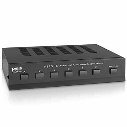 Picture of Premium New and Improved 6 Zone Channel Speaker Switch Selector Switch Box Hub Distribution Box for Multi Channel High Powered Stereo Amplifier A/B/C/D Switches | 6 Pairs Of speakers - Pyle (PSS6),Black