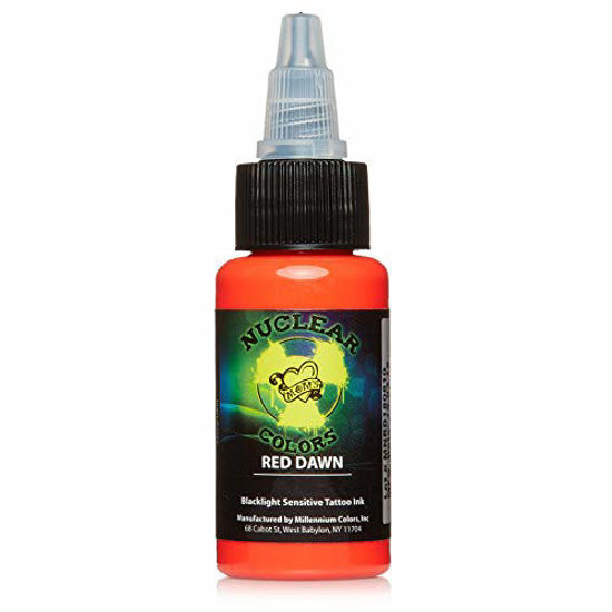 Picture of Moms Nuclear UV Tattoo Ink .5 ounce Red Dawn Ultra Violet Color 1/2 oz