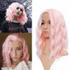 Picture of FAELBATY 14 Inch Cosplay Loose Wave Pink Wigs Women's Short Wig Curly Wavy Synthetic Cosplay Wig Pure Pastel Wig for Girl Costume Wigs Light Pink Wig