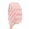 Picture of FAELBATY 14 Inch Cosplay Loose Wave Pink Wigs Women's Short Wig Curly Wavy Synthetic Cosplay Wig Pure Pastel Wig for Girl Costume Wigs Light Pink Wig