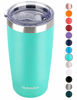 Picture of SUNWILL 20oz Tumbler with Lid, Stainless Steel Vacuum Insulated Double Wall Travel Tumbler, Durable Insulated Coffee Mug, Powder Coated Teal, Thermal Cup with Splash Proof Sliding Lid