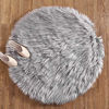 Picture of Ashler Ultra Soft Fluffy Area Rug Faux Fur Sheepskin Carpet Chair Couch Cover for Bedroom Floor Sofa Living Room, Gray Round 3 x 3 Feet