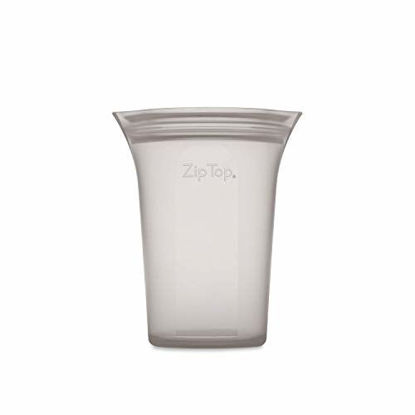Picture of Zip Top Reusable 100% Platinum Silicone Containers - Medium Cup - Gray