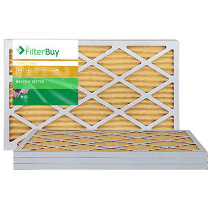 Picture of FilterBuy 12.75x21x1 MERV 11 Pleated AC Furnace Air Filter, (Pack of 4 Filters), 12.75x21x1 - Gold