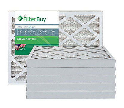 Picture of FilterBuy 14x14x2 MERV 13 Pleated AC Furnace Air Filter, (Pack of 6 Filters), 14x14x2 - Platinum