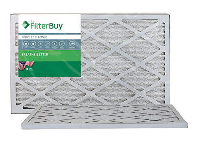 Picture of FilterBuy 17x20x1 MERV 13 Pleated AC Furnace Air Filter, (Pack of 2 Filters), 17x20x1 - Platinum