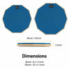 Picture of Donner 12 Inches Drum Practice Pad 2-Sided Silent Drum Pad Set Blue With Drum Sticks