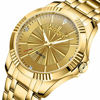 Picture of Gold Stainless Steel IP Plated Men's Business Wrist Watches for Male with Crystals