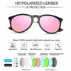 Picture of WOWSUN Polarized Sunglasses Women Vintage Retro Round Mirrored Lens Black Purple Pink