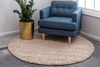 Picture of Unique Loom Solo Solid Shag Collection Modern Plush Taupe Round Rug (6' 0 x 6' 0)