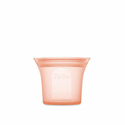 Picture of Zip Top Reusable 100% Silicone Food Storage Bags and Containers - Short Cup - Peach