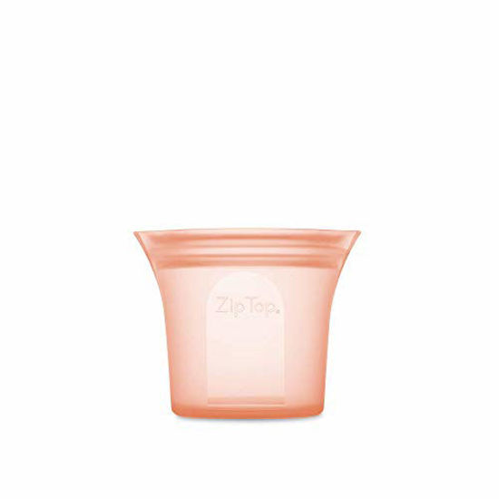 Picture of Zip Top Reusable 100% Silicone Food Storage Bags and Containers - Short Cup - Peach