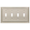 Picture of Franklin Brass W35227-SN-C Classic Architecture Quad Toggle Switch Wall Plate/Switch Plate/Cover, Satin Nickel