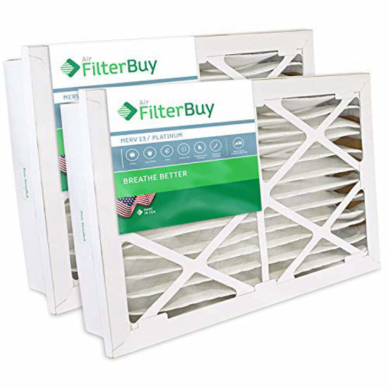 Picture of FilterBuy 20x30x5 Grille Honeywell FC40R1029, FC35A1068 Compatible Pleated AC Furnace Air Filters (MERV 13, AFB Platinum). 2 Pack.