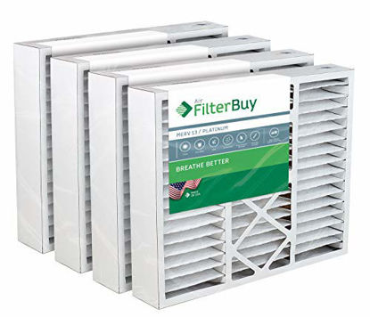 Picture of FilterBuy 20x20x5 Honeywell FC35A1019, FC100A1011, FC200E1011 Compatible Pleated AC Furnace Air Filters (MERV 13, AFB Platinum). Also replaces Lennox X0585, X8305, X8308. 4 Pack.