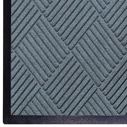 Picture of WaterHog Diamond | Commercial-Grade Entrance Mat with Rubber Border - Indoor/Outdoor, Quick Drying, Stain Resistant Door Mat (Bluesttone, 4' x 12')