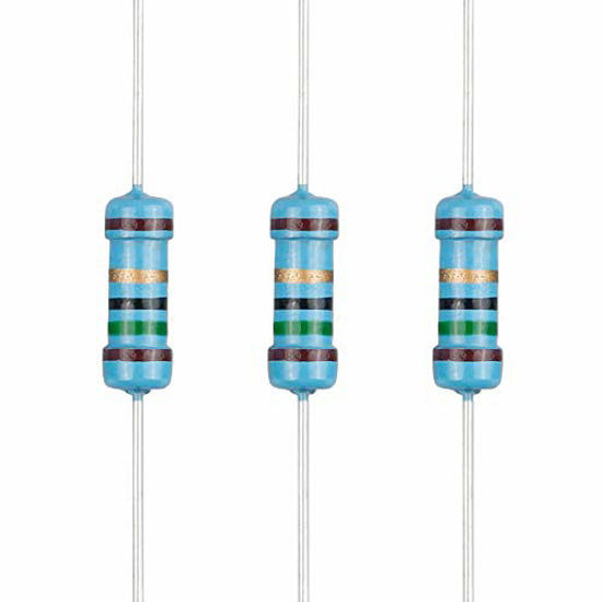 Picture of EDGELEC 100pcs 15 ohm Resistor 1/2w (0.5Watt) ±1% Tolerance Metal Film Fixed Resistor, Multiple Values of Resistance Optional