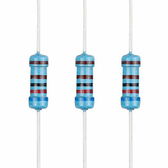 Picture of EDGELEC 100pcs 6.2K ohm Resistor 1/2w (0.5Watt) ±1% Tolerance Metal Film Fixed Resistor, Multiple Values of Resistance Optional