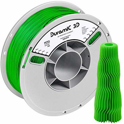 Picture of DURAMIC 3D PETG Printer Filament 1.75mm Green, 3D Printing Filament 1kg Spool(2.2lbs), Non-Tangling Non-Clogging Non-Stringing Dimensional Accuracy +/- 0.05 mm