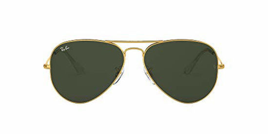 Picture of Ray-Ban Unisex-Adult RB3025 Classic Sunglasses, Gold/Grey/Green, 55 mm