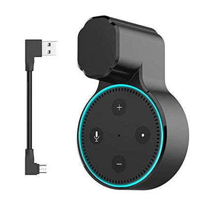 Picture of MTSmart Outlet Echo Dot Wall Mount Stand for Home Speaker (2nd Generation),Holder Hanger Bracket Case for Home Voice Assistants, Space Saving Accessories Without Messy Wires or Screws- Black 1 Pack