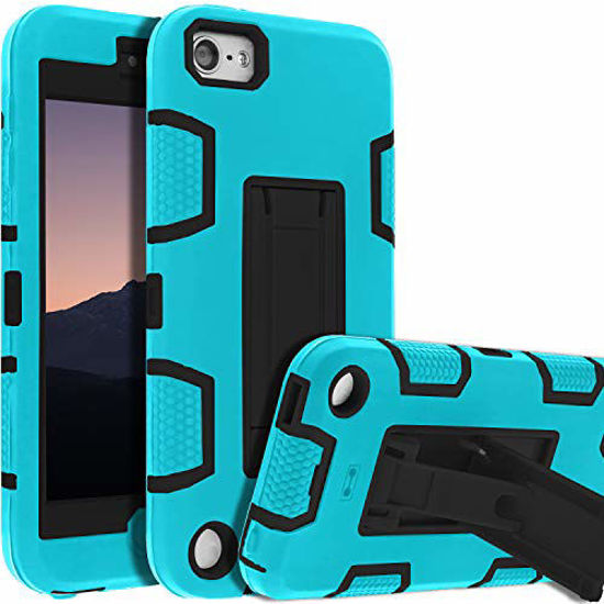 Picture of iPod Touch 7th Gen Case,iPod Touch 6th Gen Case,Kickstand Case for iPod Touch,Anti-Scratch Anti-Fingerprint Heavy Duty Protection Shockproof Rugged Cover Apple iPod Touch 2019,Sky Blue