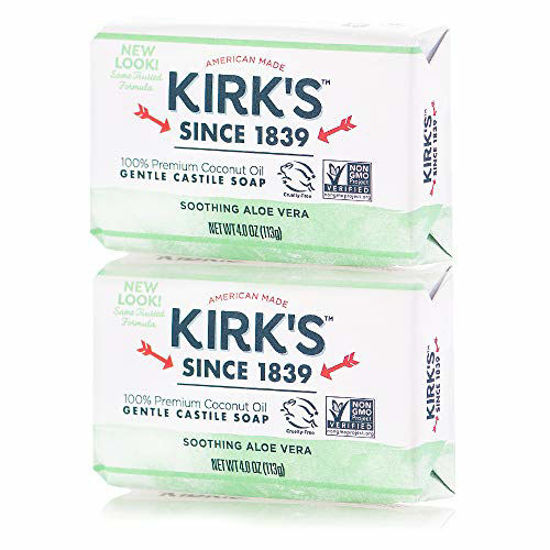 Picture of Kirk's Original Coco Castile Bar Soap Soothing Aloe Vera 4 Ounces (2 Pack)