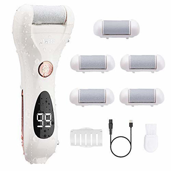 Electric Callus Remover for Feet, Rechargeable Pedicure Tools Foot Care Feet  File, 18 in 1 Callous Remover Kit for Remove Cracked Heels and Dead Skin,  with 3 Roller Heads 2 Speed, Battery Display 