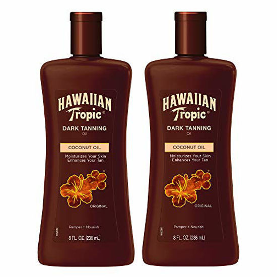 Picture of Hawaiian Tropic Dark Tanning Sun Care Moisturizing Oil 8 Ounces Twin Pack