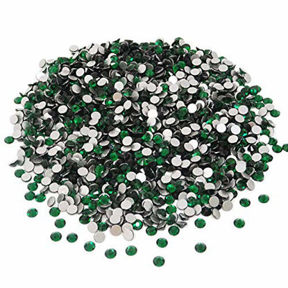 Picture of Honbay 1440PCS 5mm ss20 Sparkly Round Flatback Rhinestones Crystals, Non-Self-Adhesive (Dark Green)