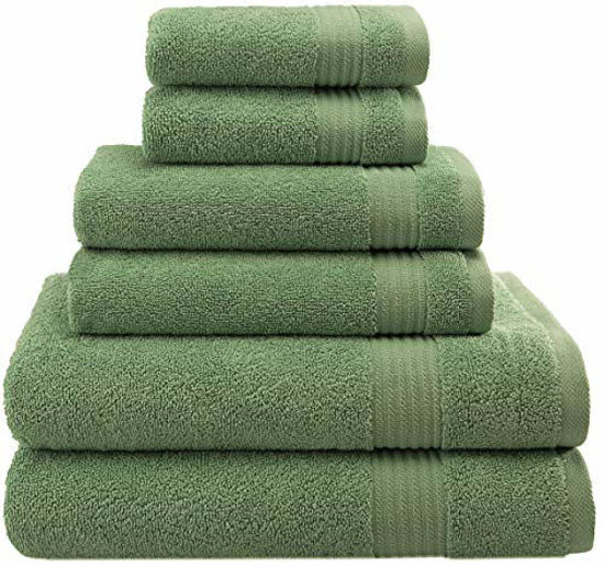 Spa and Hotel Quality Turkish Cotton 6 Piece Blue Towel Set (2 Bath Towels,  2 Hand Towels, 2 Wash Cloths)