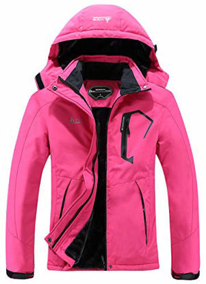 Picture of MOERDENG Women's Waterproof Ski Jacket Warm Winter Snow Coat Mountain Windbreaker Hooded Raincoat