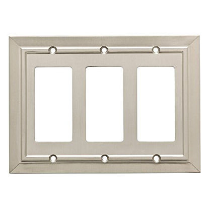 Picture of Franklin Brass W35226-SN-C Classic Architecture Triple Decorator Wall Plate/Switch Plate/Cover, Satin Nickel