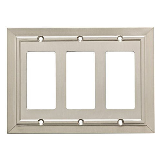 Picture of Franklin Brass W35226-SN-C Classic Architecture Triple Decorator Wall Plate/Switch Plate/Cover, Satin Nickel