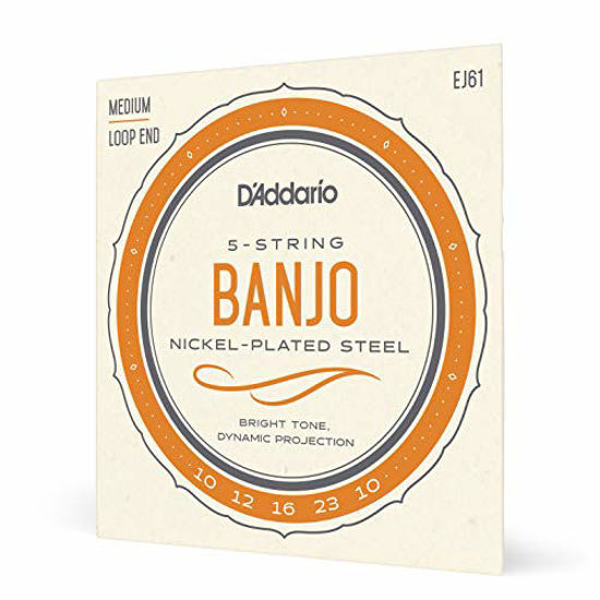 Picture of D'Addario EJ61 Nickel 5-String Banjo Strings, Medium, 10-23