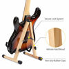 Picture of Guitar Stand, Wood Acoustic Guitar Stand, Mini Electric Guitar Stand Adjustable, Guitar Display Stand Guitar Floor Stand with Foam Padded, Folding Bass Guitar Stand for Cello Banjo Mandolin Ukulele