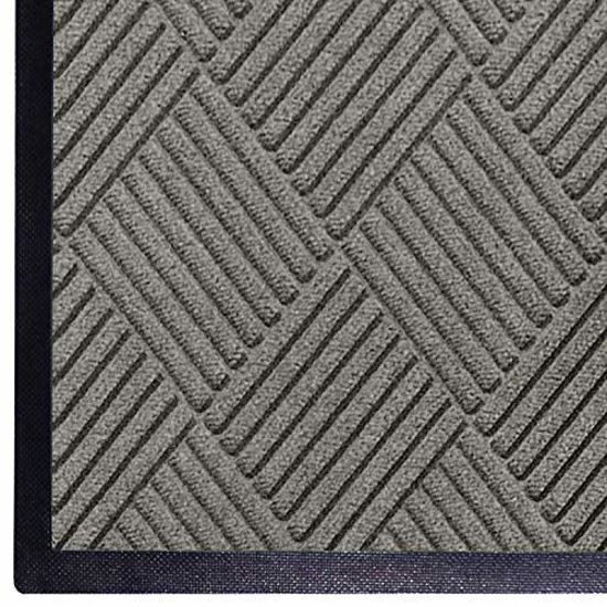 Picture of WaterHog Diamond | Commercial-Grade Entrance Mat with Rubber Border - Indoor/Outdoor, Quick Drying, Stain Resistant Door Mat (Medium Grey, 3' x 5')