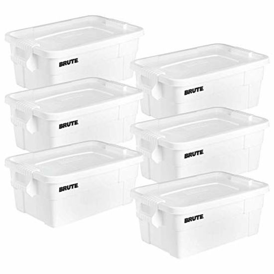 Rubbermaid Commercial Products BRUTE Tote Storage Bin with Lid, 14