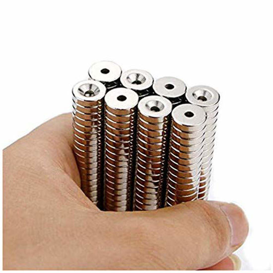 Picture of 40pcs Magnets Disc Countersunk Permanent Magnet Fastener Magnets 12mm D Disc Countersunk Pe12mmX3mm,Magnets With Holes,Countersunk Hole 4mm (Disc:12x3-4mm)