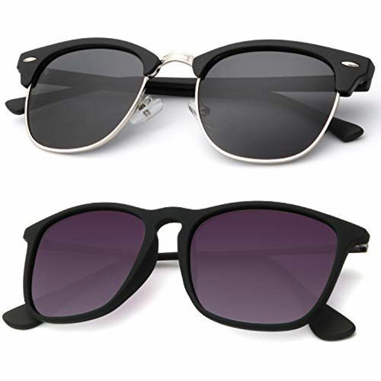 GetUSCart- Polarized Sunglasses for Men and Women Semi-Rimless Frame  Driving Sun glasses 100% UV Blocking