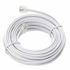 Picture of Telephone Extension Line Cord Cable Wire, Land Phone line, White, 25ft, Starndard RJ11 Plugs