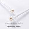 Picture of Telephone Extension Line Cord Cable Wire, Land Phone line, White, 25ft, Starndard RJ11 Plugs