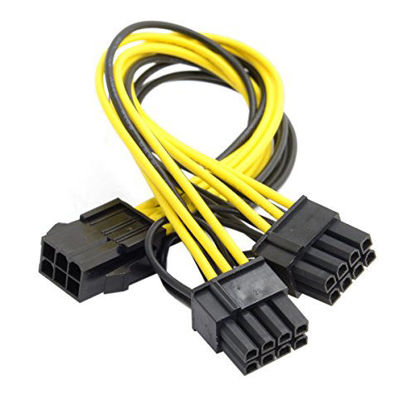 Picture of Cablecc PCI-E PCI Express ATX 6Pin Male to Dual 8Pin & 6Pin Female Video Card Extension Splitter Power Cable