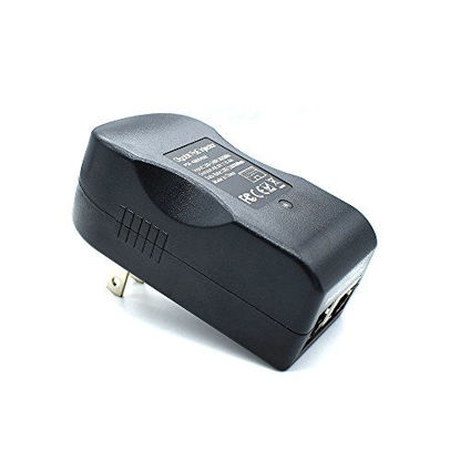 Picture of iCreatin Wall Plug Gigabit Power Over Ethernet POE Injector Max 24W Adapter,1000Mbps 802.3af Compliant, Up to 100 Meters (328 Feet)