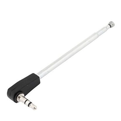 Picture of uxcell 22.5cm 4 Section Telescoping Stainless Steel AM FM Radio Antenna 3.5mm Connector