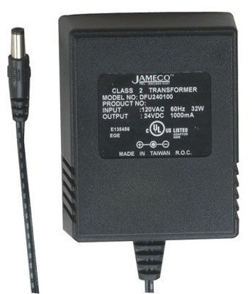 Picture of Jameco Reliapro DFU240100G2300 Power Supply Wall Adapter for Transformer, 24W, 24 VDC at 1000 mA, 3.4" x 2.7" x 2.2" Size